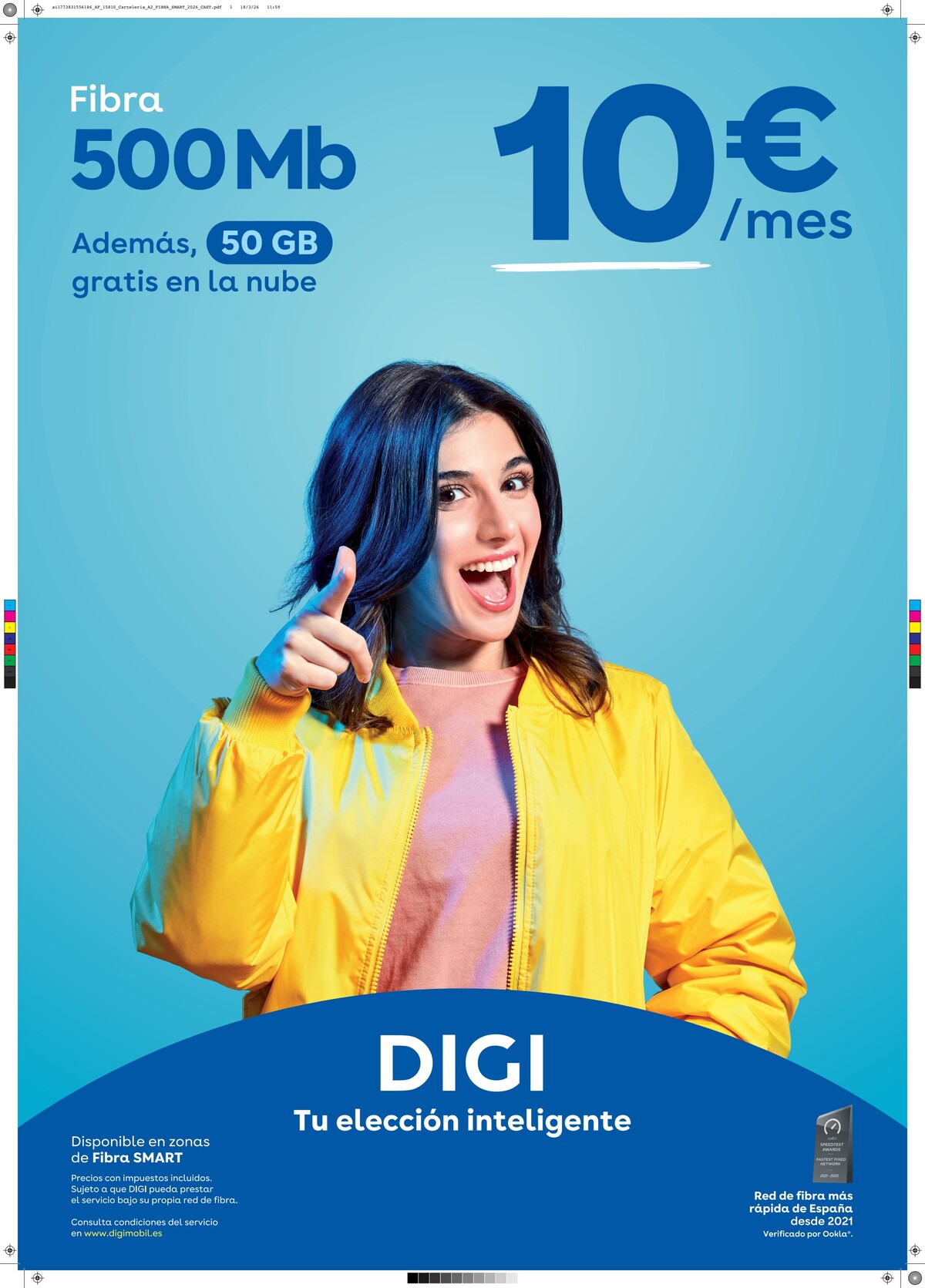 Promo DIGI: Fibra 500 Mb por 10€/mes con 50 GB gratis en la nube